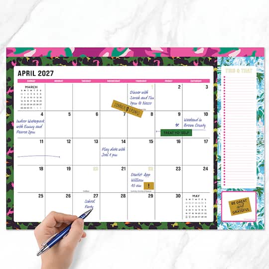 2027 Maximal Mirage Medium Desk Pad Monthly Blotter Calendar